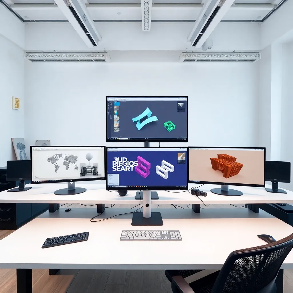 Ilustración de principios de diseño 3D con perspectiva española