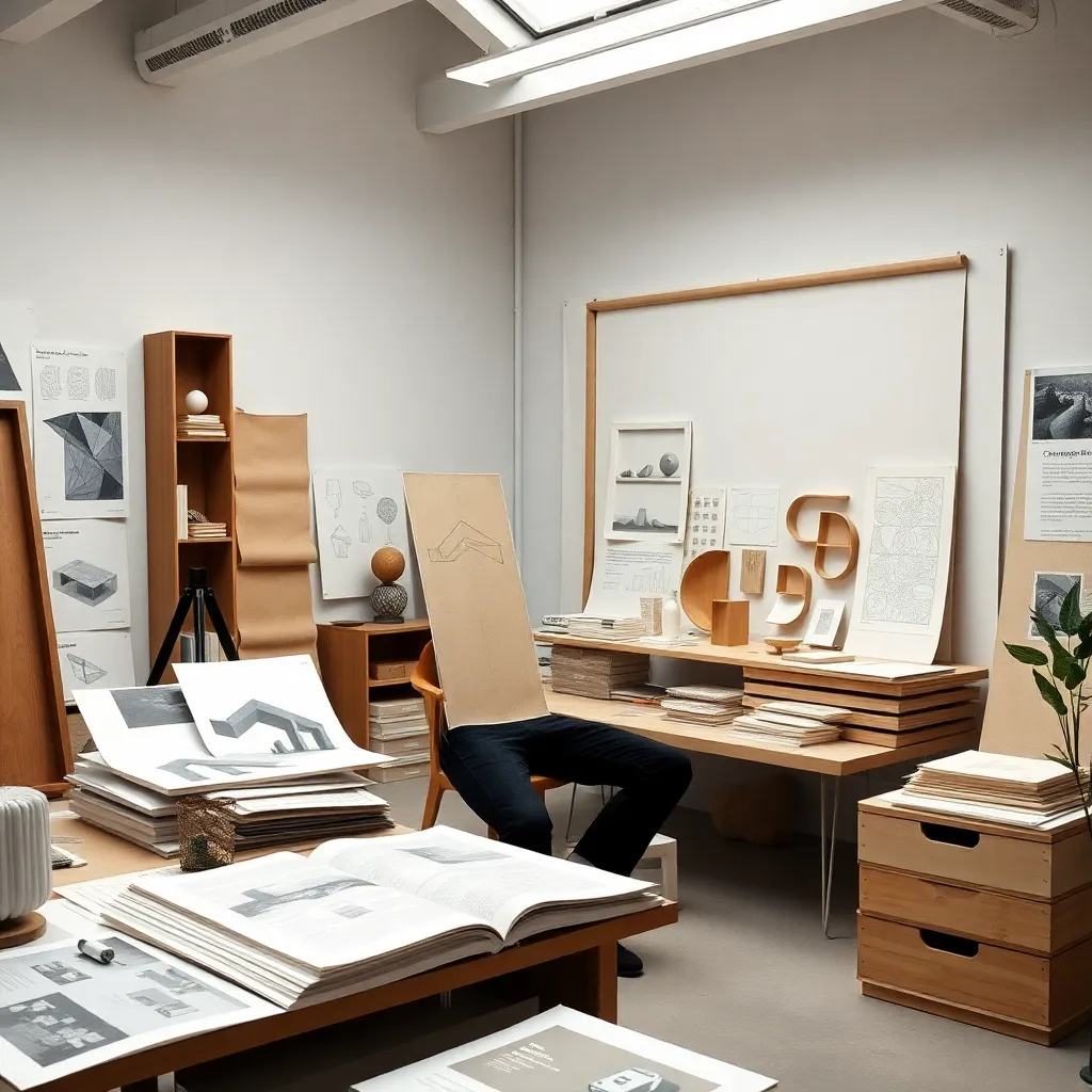 Ilustración de conceptos fundamentales de diseño 3D con perspectiva española