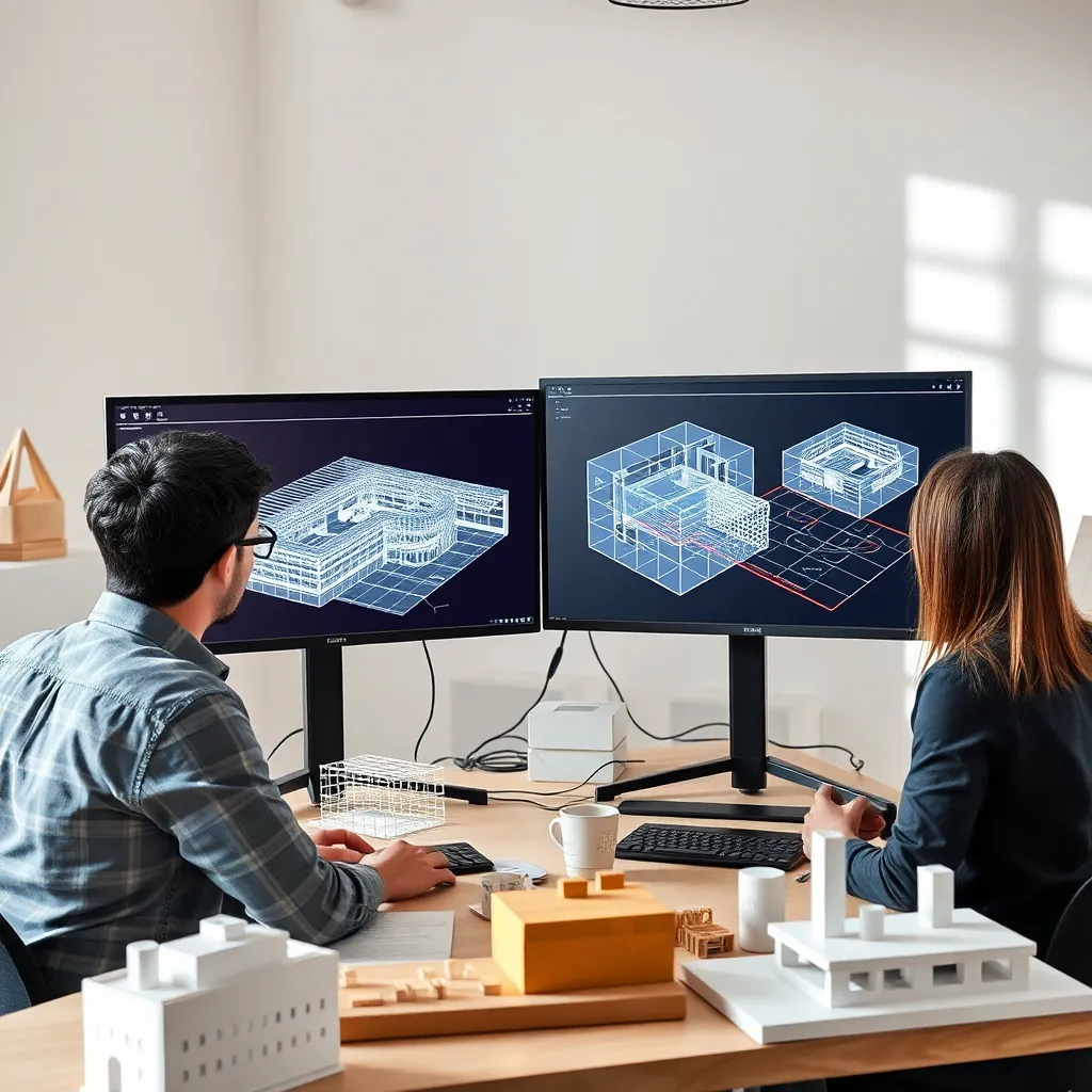 Diseñadores de Estudio Savage trabajando en un proyecto de composición espacial